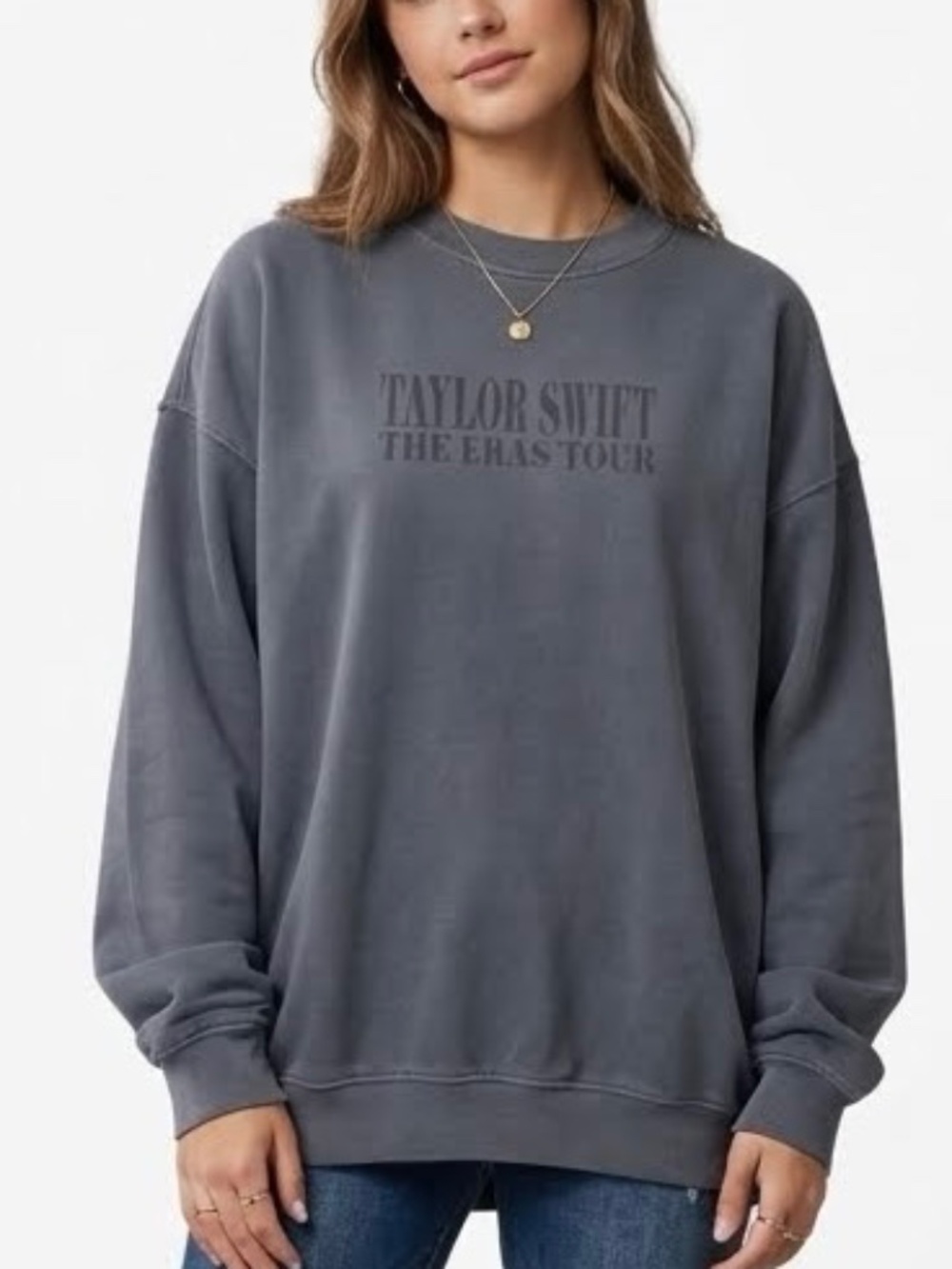 Taylor Swift The Eras Tour Crewneck Sweatshirt Womens Sz L Full Back Graphic